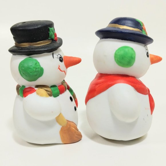 Salt & Pepper Shakers Russ Christmas Frosty Friends Snowman Couple And Box #1265 - Picture 10 of 13
